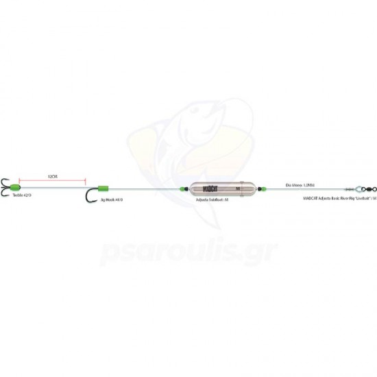 Αρματωσιά για ψάρεμα κυπρίνου Madcat Adjusta Basic River Rig - Livebait