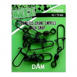 Στριφτάρια με παραμανα Madcat Stainless Crane Swivels with Snap - 5 τμχ