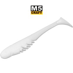 Σιλικονούχα δολώματα M5 Craft Monster Shad 4.0" White, 4 τεμ.