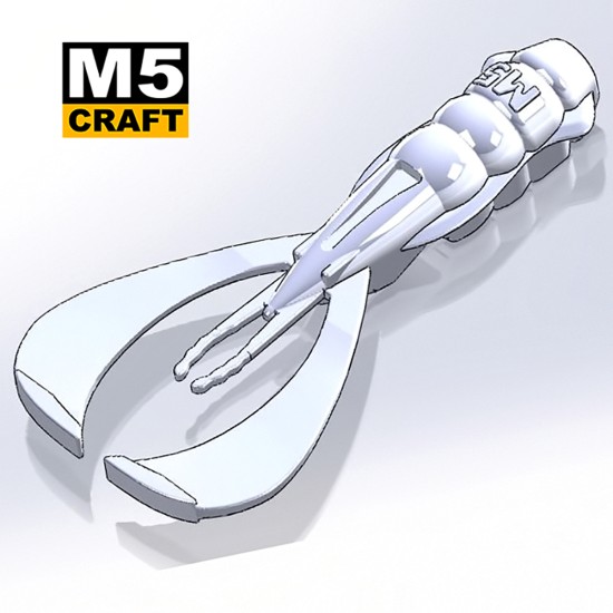 Σιλικονούχα δολώματα M5 Craft Turbo Crayfish 2.8 White Pearl, 6 τεμ.. - σιλικονούχο δόλωμα για αρπακτικά