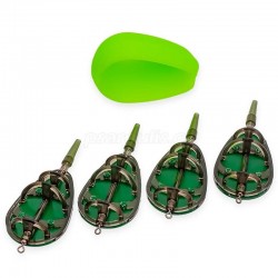 Σετ 4 τμχ feeder μαλαγρωτές με πρέσα FishPro Method Distance Pro 4+1, 30+40+50+60γρ