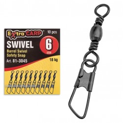 Στριφτάρια με παραμανα Extra Carp Barrel Swivel Safety Snap