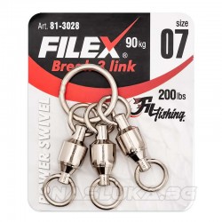 Τριπλά Στριφτάρια Filex Break 3 Link Power Swivel - 90 κιλά