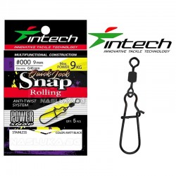 Στριφτάρια με παραμάνα Intech Quick Lock Snap  Rolling - Matt Black - 10 τμχ.