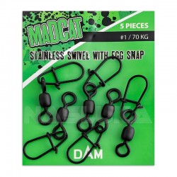 Ενισχυμένα στριφτάρια με παραμανα Madcat Stainless Swivel with Egg Snap - 5 τμχ