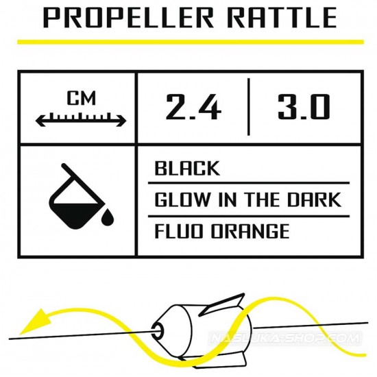 Black Cat Propeller Rattle - Fluo Orange – Άλλα αξεσουάρ ψαρέματος γουλιανο΄΄ύ για ψάρεμα