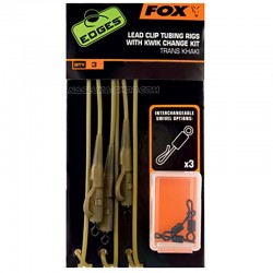 Αρματωσιές Κυπρίνου FOX Lead Clip Tubing Rigs with Quick Change Rigs - Trans Khaki