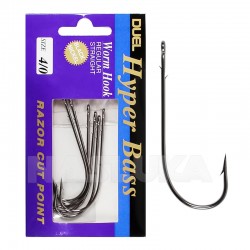 Αγκίστρια Offset Duel Hyper Bass Worm Hook K493 - 6 τμχ