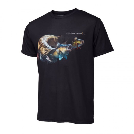 Μπλουζάκι Savage Gear Cannibal Tee - Μαύρο