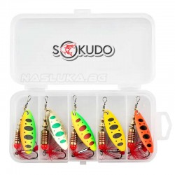 Σετ Τεχνητά Δολώματα Sokudo River Spinners - 5τμχ.