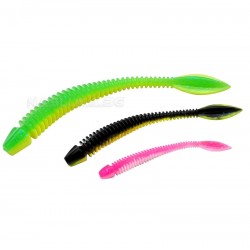 Τεχνητό Σιλικόνης Berkley Powerbait Flail Garlic 5εκ - 12 τμχ - χρώμα Black/Sunshine Yellow