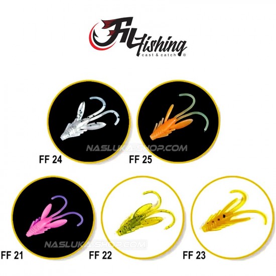 Τεχνητά Σιλικόνης Filex Nymph - χρ΄ώμα FF22 Transparent Green - 5 τμχ