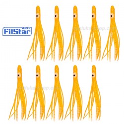 Χταποδάκια σιλικόνης FilStar Shirasu - Orange Glitter - 10 τμχ