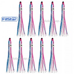 Χταποδάκια σιλικόνης FilStar Shirasu - Pink-Blue Glitter - 10 τμχ