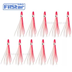 Χταποδάκια σιλικόνης FilStar Shirasu - Red-Luminous Glitter - 10 τμχ