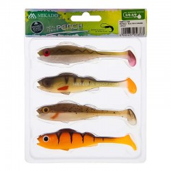 Σετ Σιλικόνες τύπου  Mikado Real Fish Perch 9.5εκ - 4 τμχ.