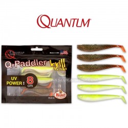 Σετ Shads Σιλικόνης Quantum Q-Paddler Shad - Motoroil-Citrus Mix - 8 εκ - 6 τμχ