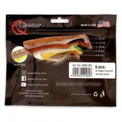 Σετ Shads Σιλικόνης Quantum Q-Paddler Shad - Motoroil-Citrus Mix - 8 εκ - 6 τμχ