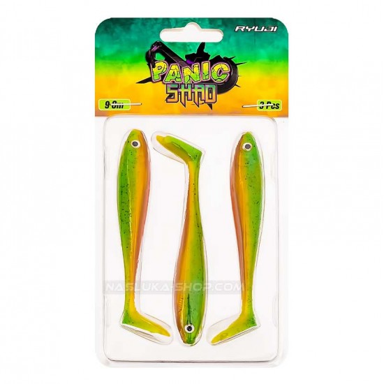 Shads Σιλικόνης Ryuji Panic Shad 9 εκ- 3 τμχ. - χρώμα Mojito UV