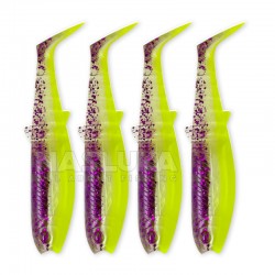 Σετ 4 τμχ Τεχνητά Σιλικόνης Savage Gear Cannibal Shad 12.5εκ/20γρ - Purple Glitter Bomb