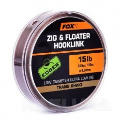 Πετονιά zig - rig Fox Zig & Floater Hooklink - Trans Khaki - 100μ