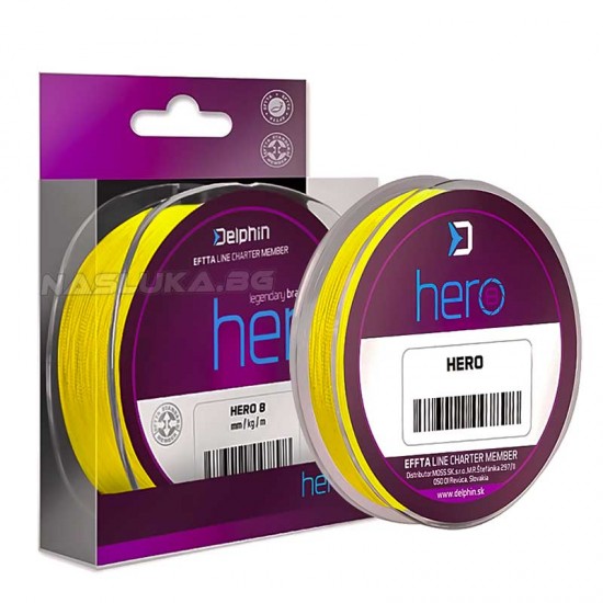 8κλωνο Νήμα Delphin Hero 8 - Fluo Yellow - 117μ
