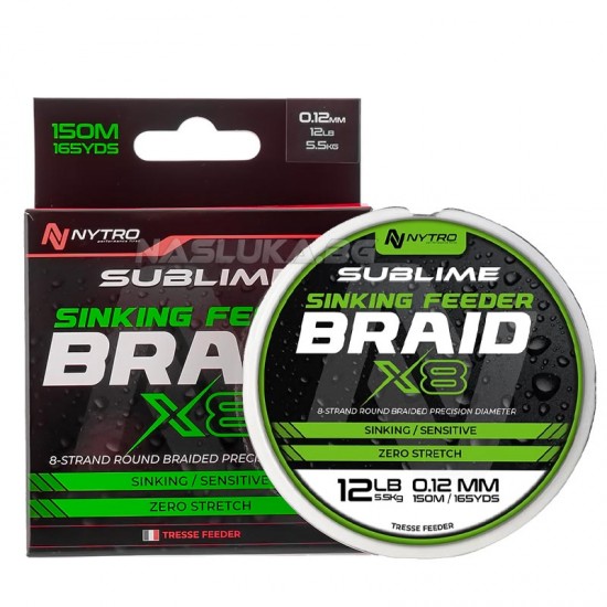 Βυθιζόμενο Νήμα Nytro Sublime Sinking Feeder Braid X8 - 150μ