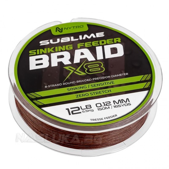 Βυθιζόμενο Νήμα Nytro Sublime Sinking Feeder Braid X8 - 150μ