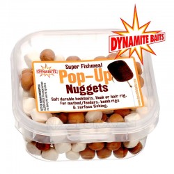 Δόλωμα Dynamite Baits Pop-up Nuggets Super Fishmeal - White/Brown