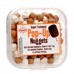 Δόλωμα Dynamite Baits Pop-up Nuggets Super Fishmeal - White/Brown