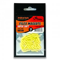 Λευκά σκουλήκια σιλικόνης Filex Maggots - χρώμα FF02 Fluo Yellow