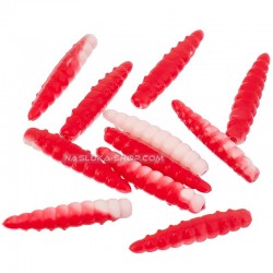 Προνύμφες σιλικόνης Magic Trout B-Maggot - White Red